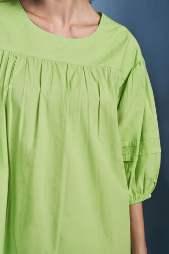 Green Drop Cotton Dress, Green, image 6